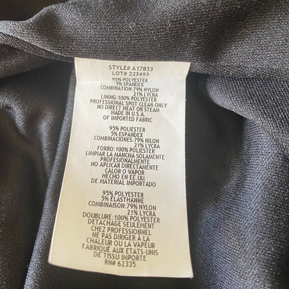 NWT Betsy Adam Gown w/ White Drape Neck & Beading - Picture 7 of 9